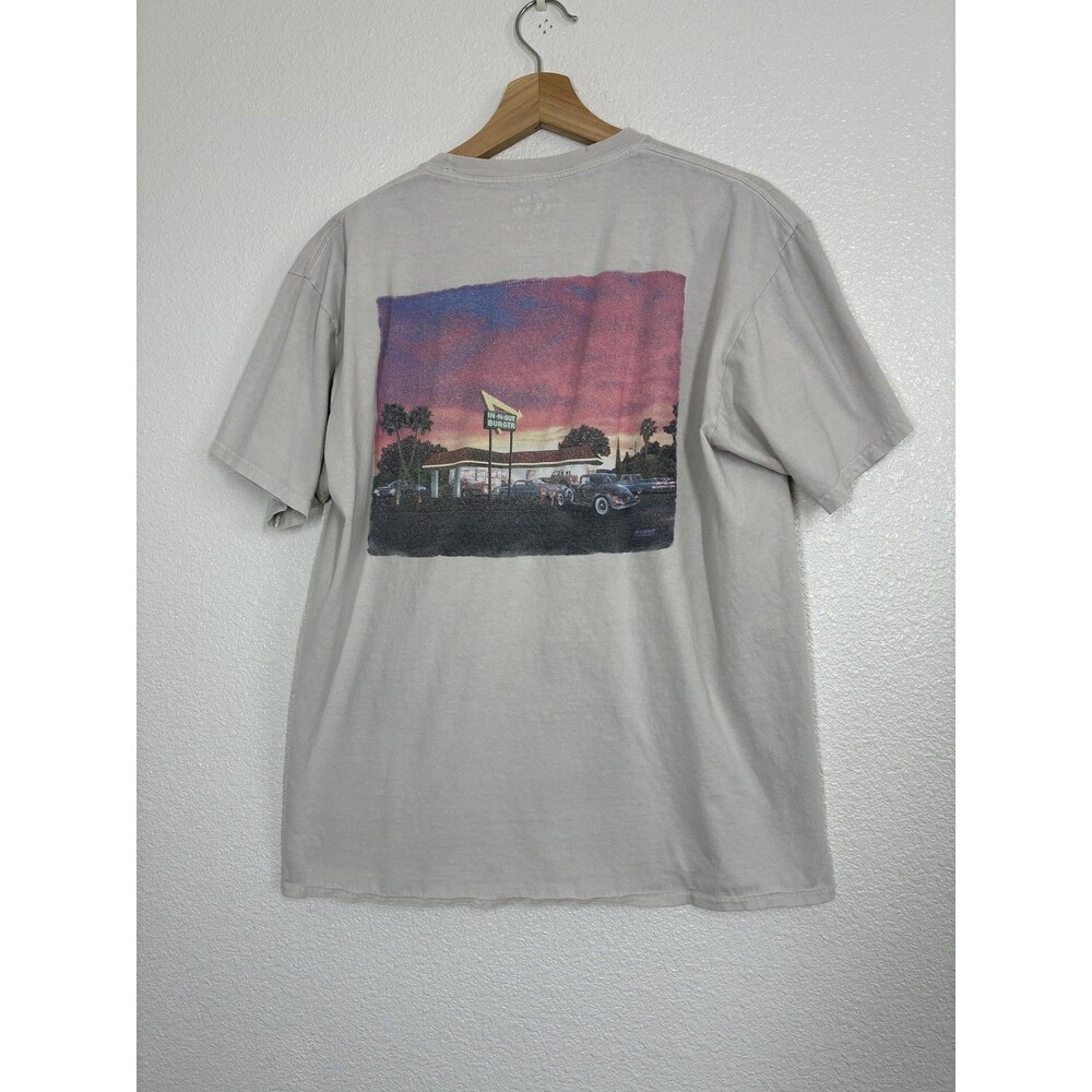 In-N-Out Burger Shirt Mens Large Gray California Drive Thru Sunset Graphic Tee